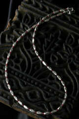 カレン族シルバー 深紅の輝き ガーネット ビーズ ネックレス シンプル SV950 a03-37 - クロマニヨン